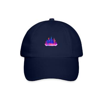 skyline stadt neon - Baseballkappe - Blau/Blau - Vorne