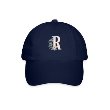 Buchstabe R mit Blumen - Baseballkappe - Blau/Blau - Vorne