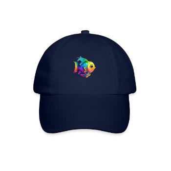 Fish Rainbow Drawing - Baseball Cap - blue/blue - Front