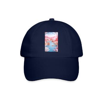 Japan Lake Landscape Nature Gift - Baseball Cap - blue/blue - Front