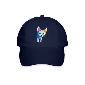 ENTZÜCKENDE KATZE, DIE AUS IHREM VERSTECK KOMMT - Baseballkappe - Blau/Blau - Vorne