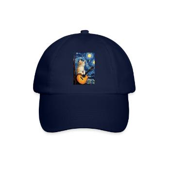 Cat Plays Guitar - Baseball Cap - blue/blue - Front
