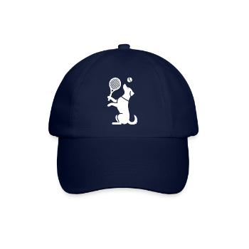 Hund Tennis Silhouette Minimalistisch - Baseballkappe - Blau/Blau - Vorne
