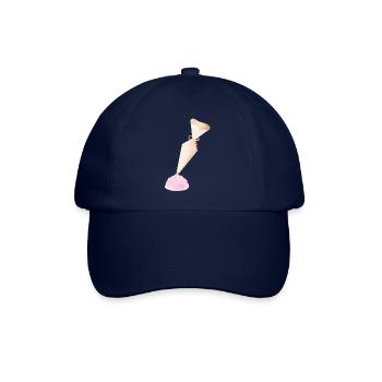 Douille crème avec garnitures roses - Casquette classique - bleu/bleu - Devant