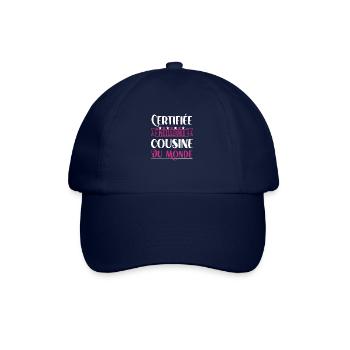 Certifiée meilleure cousine du monde cadeau humour - Casquette classique - bleu/bleu - Devant