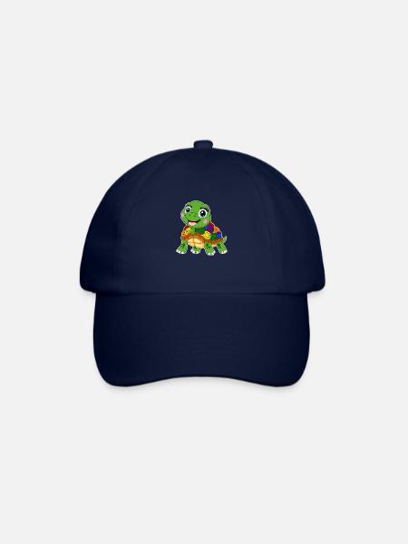 regenbogen schildkröte lgbt wasserschildkröte tier - Baseballkappe - Blau/Blau