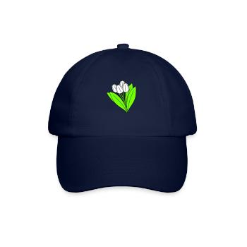 White Tulips Bouquet Spring Summer Flowers - Baseball Cap - blue/blue - Front