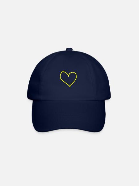 Gelbes Herz Geschenkidee gelb - Baseballkappe - Blau/Blau