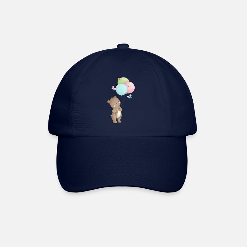 Bär mit Luftballons - Baseballkappe - Blau/Blau