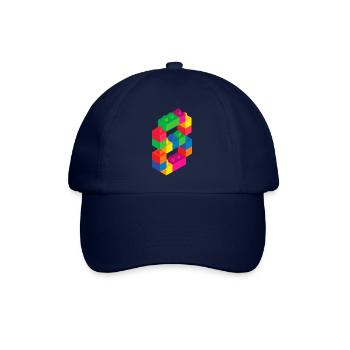 Cute Block Building 8th Birthday Gift 8 Year Old - Baseball Cap - blue/blue - Front