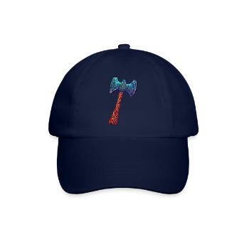Coole Wikinger-Axt mit Runen verziert - Baseballkappe - Blau/Blau - Vorne