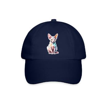 Sphynx Katze Wasserfarben - Baseballkappe - Blau/Blau - Vorne