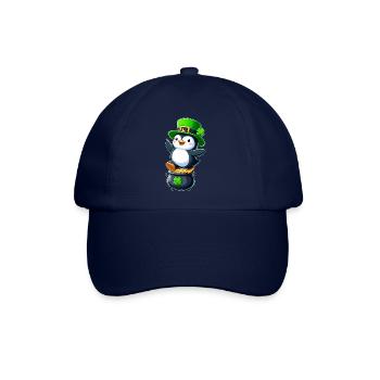 St. Patrick's Day Pinguin Zylinder Kleeblatt - Baseballkappe - Blau/Blau - Vorne