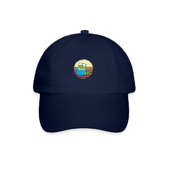 Bücherwurm Retro Sonnenuntergang Design - Baseballkappe - Blau/Blau - Vorne