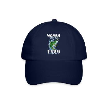 Frauen wollen mich, Fische, fürchten mich - Baseballkappe - Blau/Blau - Vorne