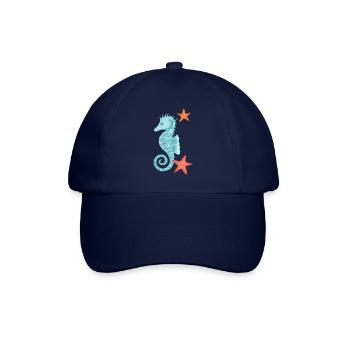 Seepferdchen mit Seesternen - Baseballkappe - Blau/Blau - Vorne