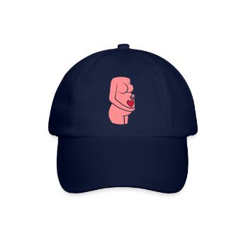 Baby Herz Bauch Schwanger - Baseballkappe - Blau/Blau - Vorne