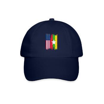 Myanmar Flagge Asien Birma Burma Urlaub - Baseballkappe - Blau/Blau - Vorne
