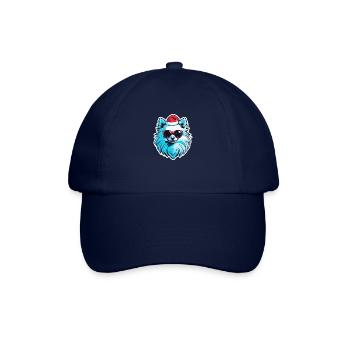 Illustration de Noël poméranien - Casquette classique - bleu/bleu - Devant