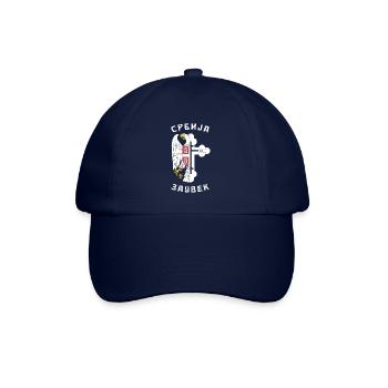 Belgrad Serbien Flagge Serbisch Adler Herkunft Rei - Baseballkappe - Blau/Blau - Vorne