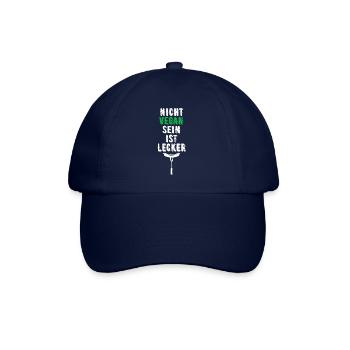 NICHT vegan sein ist lecker Geschenk - Baseballkappe - Blau/Blau - Vorne