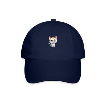 Cat Watercolor Drawing - Baseball Cap - blue/blue - Front
