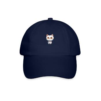 Cat Watercolor Drawing - Baseball Cap - blue/blue - Front