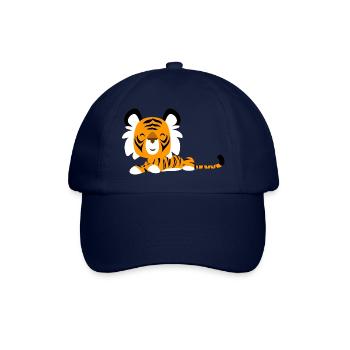 Cute Cartoon Friendly Tiger by Cheerful Madness!! - Baseball Cap - blue/blue - Front