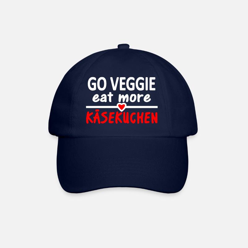 Käsekuchen Vegetarier lustiger Spruch / go Veggie - Baseballkappe - Blau/Blau