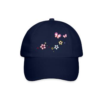 bunte Blümchen mit Schmetterlingen - Baseballkappe - Blau/Blau - Vorne