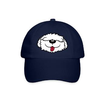 Bobtail Hund Gesicht - Baseballkappe - Blau/Blau - Vorne