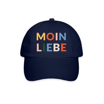 Moin Liebe in bunten Lettern - Baseballkappe - Blau/Blau - Vorne