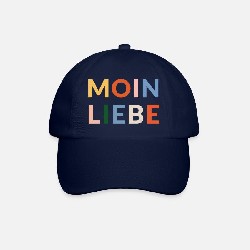 Moin Liebe in bunten Lettern - Baseballkappe - Blau/Blau