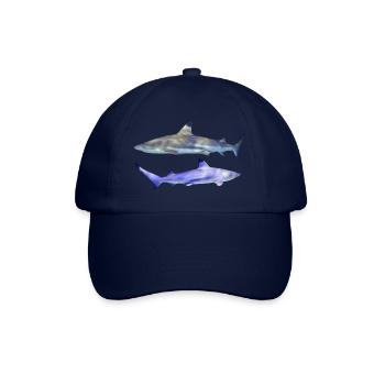 2 requins, petite paire de requins à pointe noire, naturel - Casquette classique - bleu/bleu - Devant