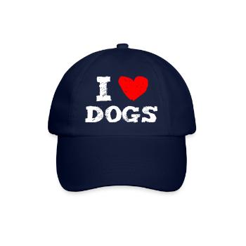I love dogs with red heart men women - Casquette classique - bleu/bleu - Devant