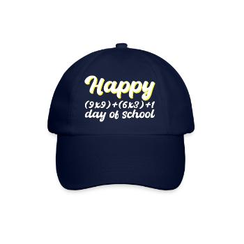 100 days of school Math Gift - Baseball Cap - blue/blue - Front