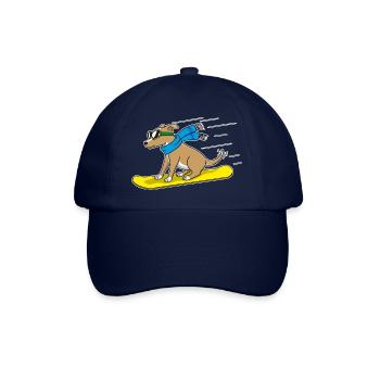 Snowboard Hund - Baseballkappe - Blau/Blau - Vorne