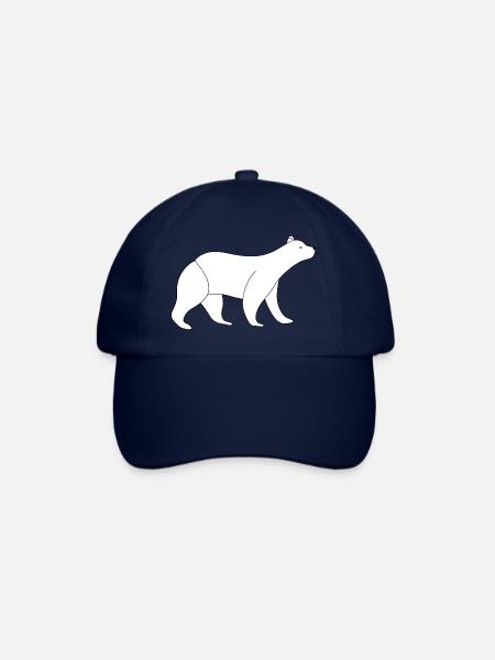Bär feine Linienkunst auf weiß - Baseballkappe - Blau/Blau