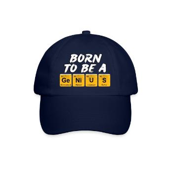 Inscription with the names of the elements "Born To Be A Genius" - Baseball Cap - blue/blue - Front