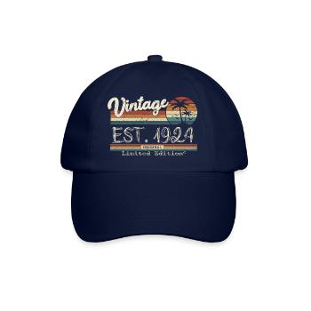 1924 Born Vintage Birthday Gift - Baseball Cap - blue/blue - Front