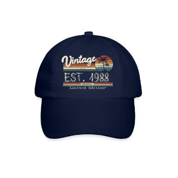 1988 Born Vintage Geburtstagsgeschenk - Baseballkappe - Blau/Blau - Vorne
