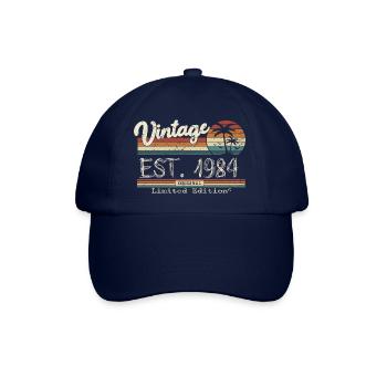 1984 Born Vintage Geburtstagsgeschenk - Baseballkappe - Blau/Blau - Vorne