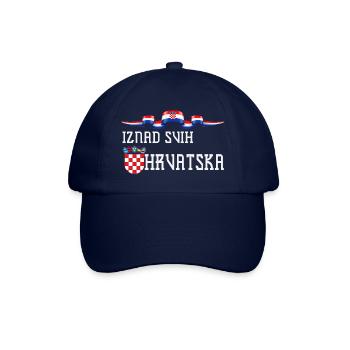 Kroatien hrvatska kroatien hrv hr zagreb geteilte Flagge - Baseballkappe - Blau/Blau - Vorne