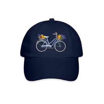Fahrrad mit Lavendel - Baseballkappe - Blau/Blau - Vorne