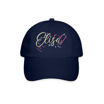 Elisa Surname First name Calligraphy Heart - Baseball Cap - blue/blue - Front
