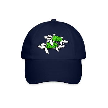 2 Water Turtles Surfer Surfing Surfboard Cute - Baseball Cap - blue/blue - Front