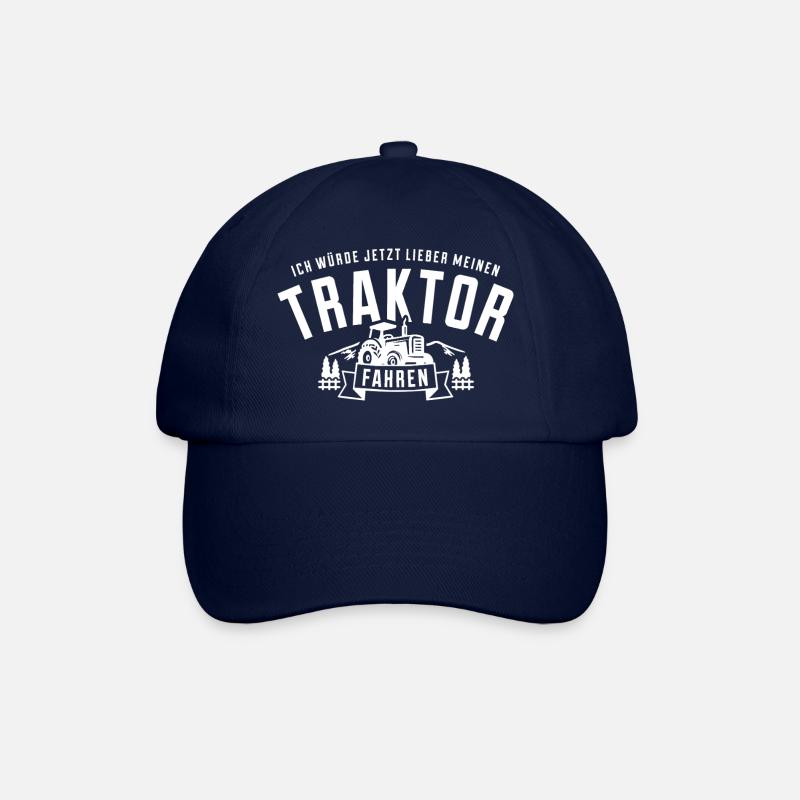 I'd rather drive a tractor now - Baseball Cap - blue/blue