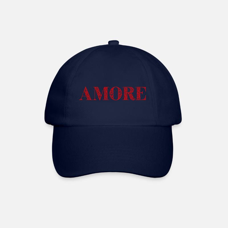 AMORE Geschenk-Idee Zitat italienisch liebe - Baseballkappe - Blau/Blau