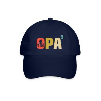 Opa hoch 2 zweifacher Opa werdender Opa zwei Enkel - Baseballkappe - Blau/Blau - Vorne