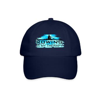 Rudern ist meine Therapie, Rudern, Ruderer - Baseballkappe - Blau/Blau - Vorne